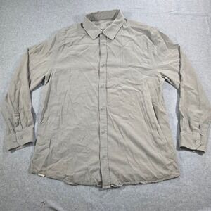 BYLT Premium Basics Mens XL Long Sleeve Button Down Shirt Gray Green Everyday